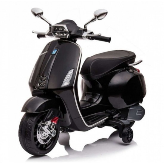 Ηλεκτροκίνητη Παιδική Μηχανή Licensed Vespa Piaggio 12V σε ΜΑΥΡΟ